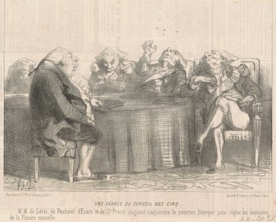 Beş kişilik konsey toplantısı by Honoré Daumier