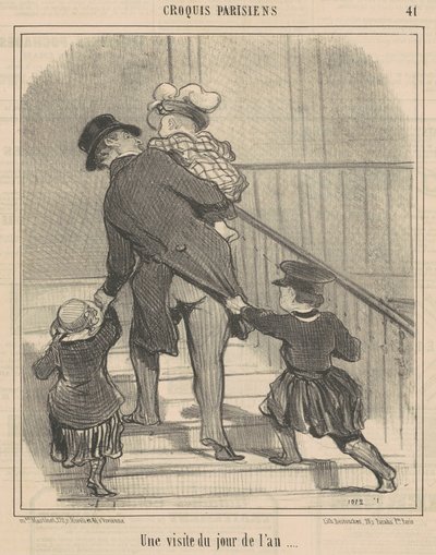 Yılbaşı ziyareti by Honoré Daumier