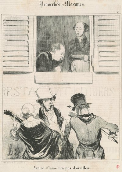 aç karnının kulakları yok by Honoré Daumier