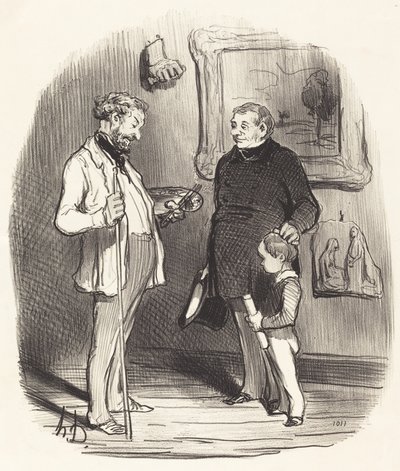 Al bakalım küçüğüm... eğer yeterince imkanı yoksa... by Honoré Daumier