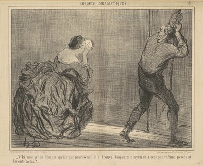 Tembel olmayan küçük bir kadın var... by Honoré Daumier
