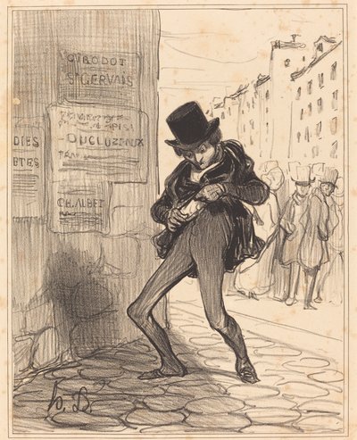 Çalınmış!... Boş cep sokağı... by Honoré Daumier