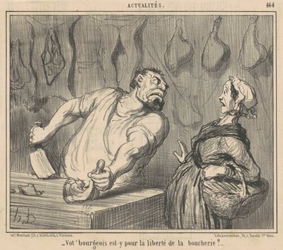 Burjuvanız kasaplıktan kurtulmak için mi orada? by Honoré Daumier