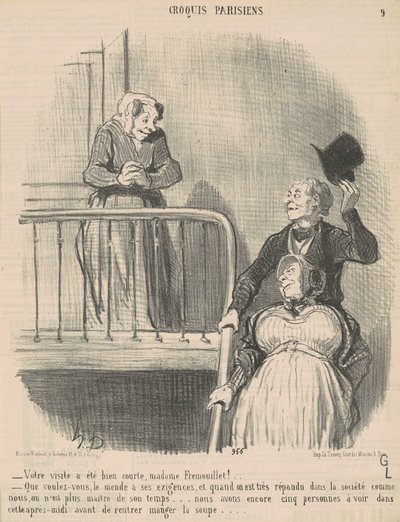Ziyaretiniz çok kısa sürdü... by Honoré Daumier