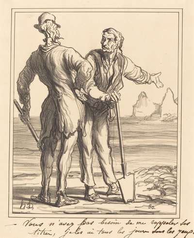Bana onun unvanlarını hatırlatmana gerek yok... by Honoré Daumier