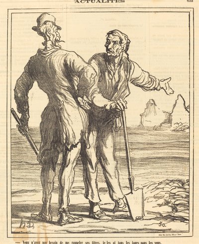Bana onun unvanlarını hatırlatmana gerek yok... by Honoré Daumier