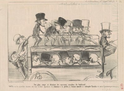 Bulvarın ... omnibüslerinin görünümü ... ve yüksekliği ... by Honoré Daumier