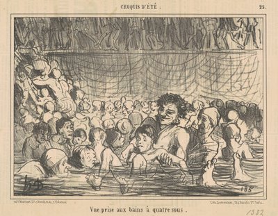 Dörtlü hamamlarda çekilen görüntü by Honoré Daumier