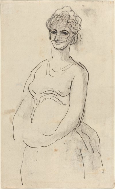 Peçeli kadın by Honoré Daumier