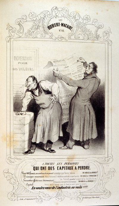 Fikirler ve efsaneler hakkında illüstrasyonlar Philipon, Les Cent ve Robert Macaire başlığı altında by Honoré Daumier