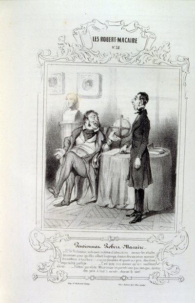 Fikirler ve efsaneler hakkında illüstrasyonlar Philipon, Les Cent ve Robert Macaire başlığı altında by Honoré Daumier