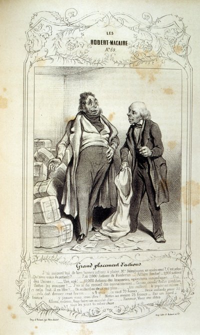Fikirler ve efsaneler hakkında illüstrasyonlar Philipon, Les Cent ve Robert Macaire başlığı altında by Honoré Daumier