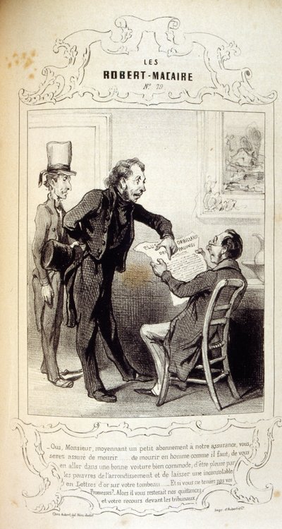Fikirler ve efsaneler hakkında illüstrasyonlar Philipon, Les Cent ve Robert Macaire başlığı altında by Honoré Daumier