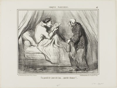 "Yeni yıl gününde bir protesto! Ne şans ama! ...........," Croquis Parisiens