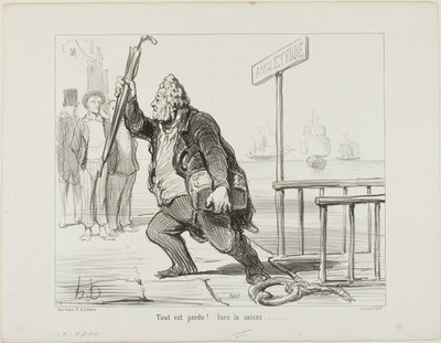 "Her şey kayboldu - kasayı kurtarın" by Honoré Victorin Daumier