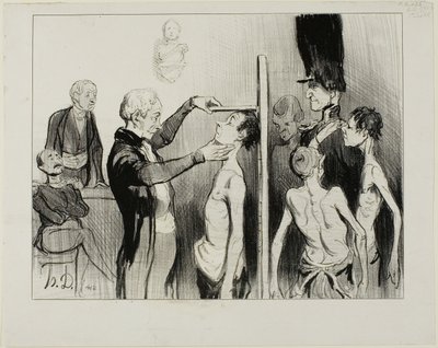 Asker Alma Kurulu. "Görkemli bir manzara değil mi: Mars bayrakları altında onurlarını savunmaya hazır, şevk, güç ve zarafet dolu bu asil genç Fransızlar," Caricatures Du Jour