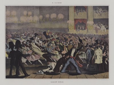 Galop Finali (renkli taş) by Honore (after) Daumier
