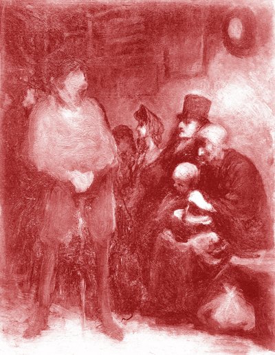 Bir bekleme odası, 1878'de Galerie Durand-Ruel'deki Daumier Sergisi by Honoré Daumier