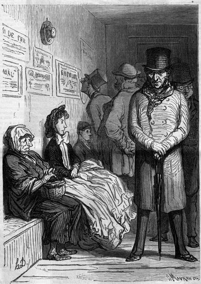 Bir omnibüs bekleme masası. Honore Daumier