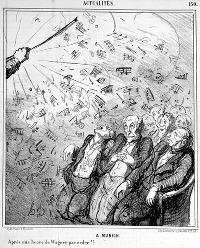 Wagner'in müziği üzerine karikatür - Honoré Daumier tarafından by Honoré Daumier