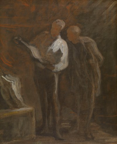 Gravür Koleksiyonu, c.1870-73 (tuval üzerine yağlıboya) by Honore Daumier