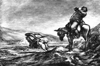 Don Kişot ve Sancho Panca by Honoré Daumier