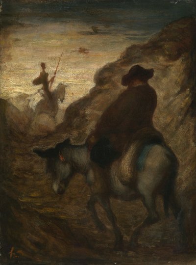 Don Kişot ve Sancho Panza, c.1864–65 (tuval üzerine yağlıboya) by Honoré Daumier