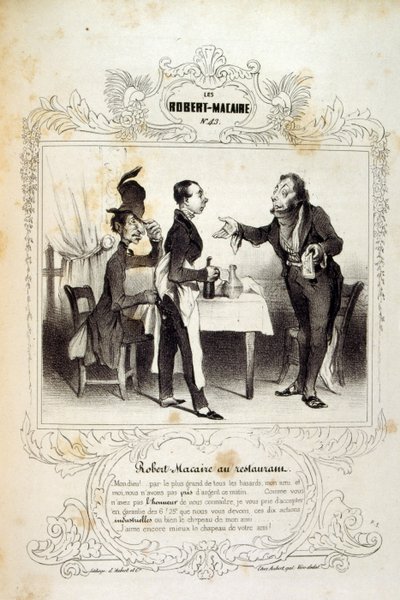 Fikirler ve efsaneler Philipon, Les Cent ve Robert Macaire başlığı altında by Honoré Daumier