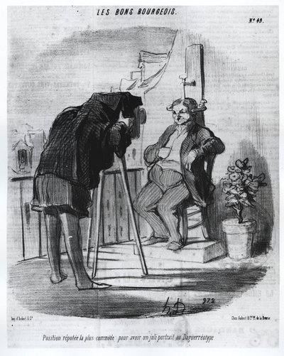 Les Bons Bourgeois - Dagerreyotipte güzel bir portreye sahip olmak için en uygun pozisyon, Daumier
