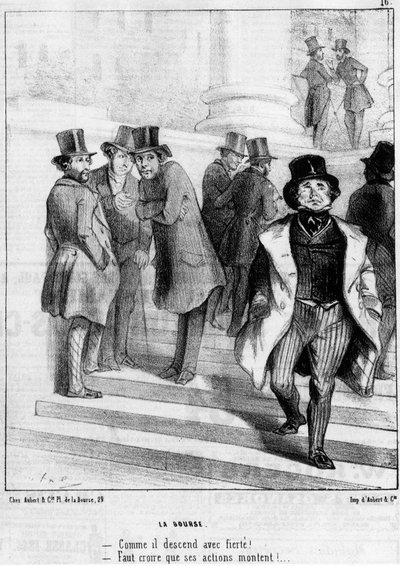 Paris: borsa, Daumier tarafından - 19/01/1845 tarihli “” Charivari”de by Honoré Daumier