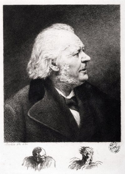 Honore Daumier (1808-1879), Fransız oymacı, ressam ve heykeltıraş portresi. Oğul Boulard
