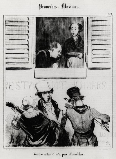 Atasözleri ve özdeyişler: Aç karnının kulağı yoktur. Honore Daumier
