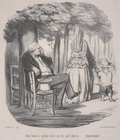 Bu Kadında Sevdiğim Bir Şey Var. . . Genel Görünümünde! by Honoré Daumier