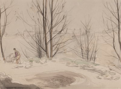 Carshalton Ocağı, 1907 (kağıt üzerinde tebeşir ve tuvalet) by Horace Mann Livens