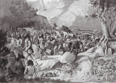İskit Kabilelerinin Küçük Asya Dağlarındaki Bir Geçitten Göçü (lito) by Horace Moore-Jones