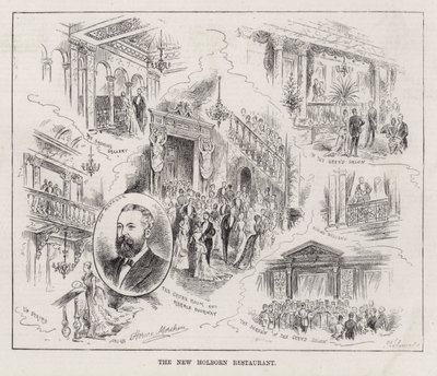 The New Holborn Restaurant (gravür) by Horace Morehen