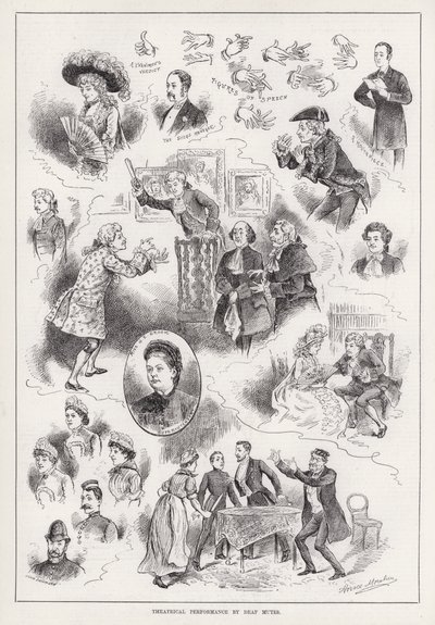 Sağır Dilsizlerin Tiyatro Gösterisi (gravür) by Horace Morehen