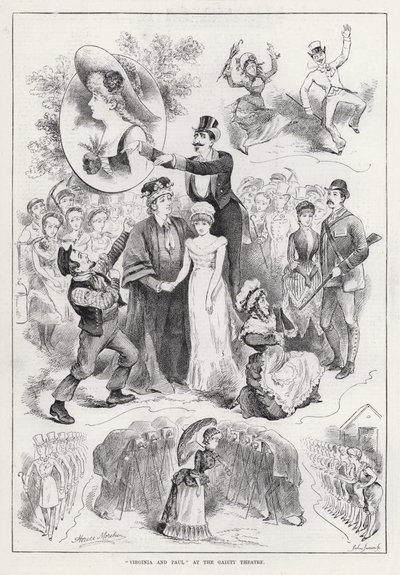 Gaiety Tiyatrosu'nda "Virginia ve Paul" (gravür) by Horace Morehen
