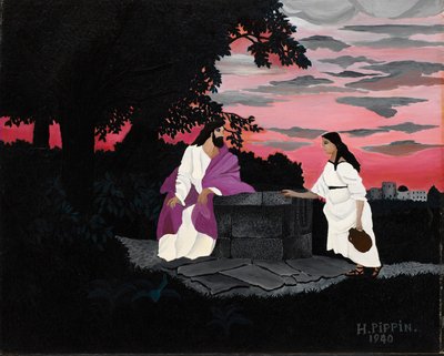 İsa ve Samiriyeli Kadın by Horace Pippin