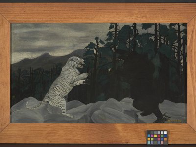 Mavi Kaplan (kumaş üzerine yağlıboya) by Horace Pippin