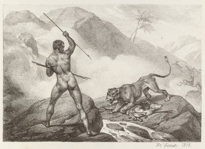 Afrikalı Avcı by Emile Jean Horace Vernet