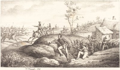 Kazaklara Karşı Piyade Pusu by Emile Jean Horace Vernet