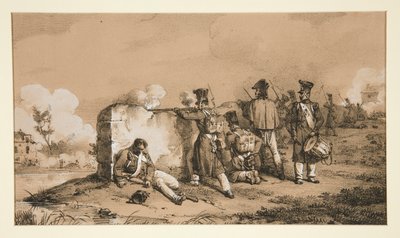 Çatışmalarda askerler by Emile Jean Horace Vernet
