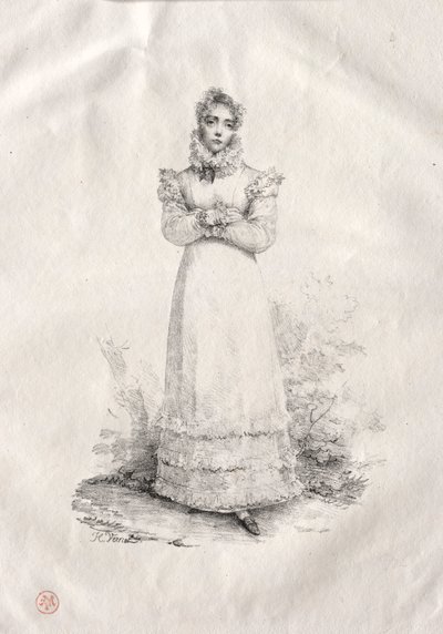 Genç Kadın Ayakta. by Emile Jean Horace Vernet