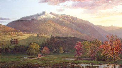 Monroe Dağı ve Adams, panelde c.1874 yağ by Horace Wolcott Robbins