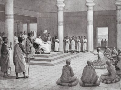 Kral Milinda Sorular Soruyor, MÖ 140 (lito) by Horace van Ruith