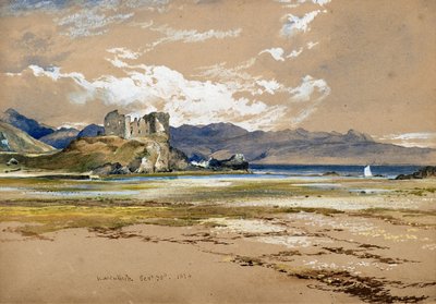 Knock Castle, Skye, 1834 dolayları (suluboya) by Horatio McCulloch