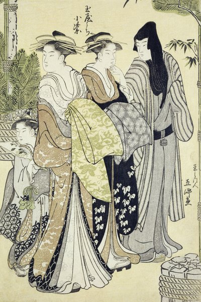 Tama-Ya'lı Komurasaki, Yılbaşı (tahta baskı) by Hosada Gokei or Gokyo