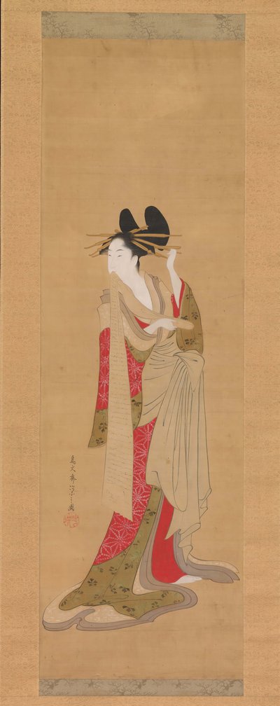 Ağzında Bir Mektup Olan Fahişe, 1756-1815. by Hosoda Eishi