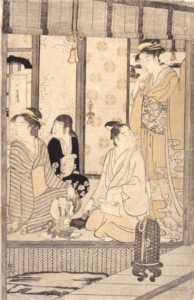 Morning Glory (Asago) (renkli tahta baskı) by Hosoda Eishi